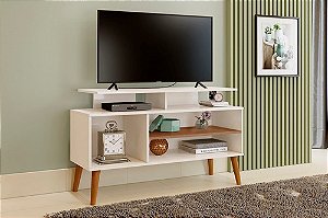 Rack Lyon Retro Tv Até 60 Polegadas Pés Madeira  - Kazza Shop