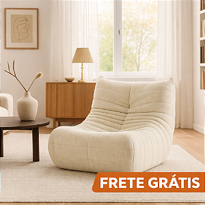 Poltrona Togo na Caixa Prensado Pluf - Sofá Caixa em Bouclê