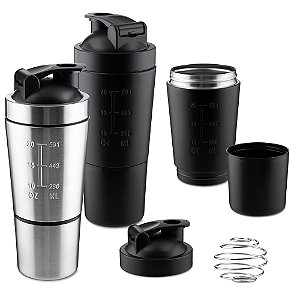 Garrafa coqueteleira 750ml com copo 200ml personalizada a laser