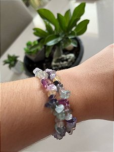 Pulseira cascalho Fluorita – Concentração, Transformação e Proteção Energética