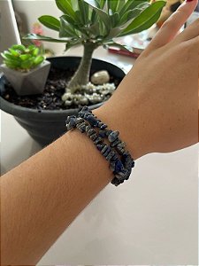 Pulseira cascalho De Lápis Lazuli – Sabedoria, Intuição e Proteção