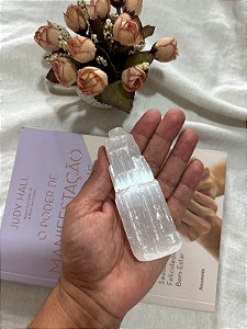 Torre de Selenita 10 cm - Limpeza, Purificação, Elevação e Paz Espiritual