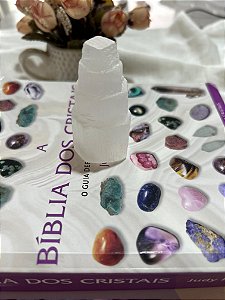 Torre de Selenita Mini 6 cm - Limpeza, Purificação, Elevação e Paz Espiritual