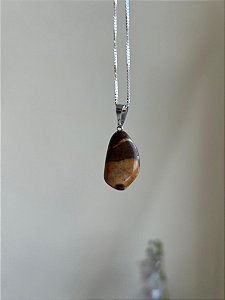 Pingente Olho de Tigre rolado – Força, Proteção e Foco