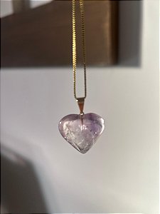 💜 Pingente de Coração de Ametista – Intuição, Paz e Proteção Espiritual