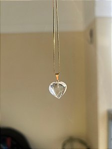 Pingente Mini de Coração de Cristal – Purificação, Luz e Ampliação de Intenções