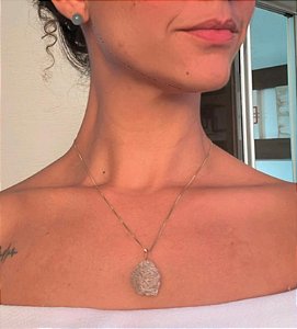 Pingente de Rosa do Deserto dourado – Clareza • Concentração • Calma