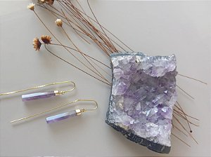 Brinco anzol de Ametista – Intuição, Calma, Conexão, Espiritualidade