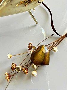 Pingente Coração De Olho de Tigre – Autoconfiança, Contra mau-olhado e Inveja, Coragem e Foco