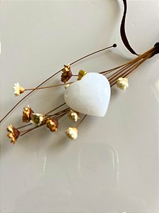 Pingente De Coração de Quartzo Branco – Clareza Mental, Harmonização, promove calma