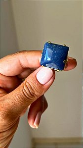 Anel lapidado de Quartzo Azul - Boa Comunicação, Calma e Elegância