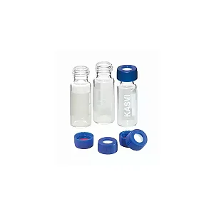 KIT VIAL P/ CROMATOGRAFIA 1,5ML TRANSPARENTE C/ TAMPA P.C - CX/100 - KASVI