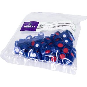 TAMPA PLASTICA DE ROSCA PARA VIAL DE CROMATOGRAFIA COM SEPTO -  PCT/100 - KASVI