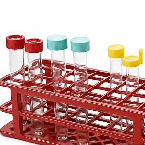 ESTANTE 40 TUBOS DE ENSAIO 21MM VERMELHA PP - OLEN