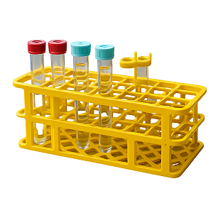 ESTANTE P/ 60 TUBOS DE ENSAIO 17MM AMARELA PP - OLEN