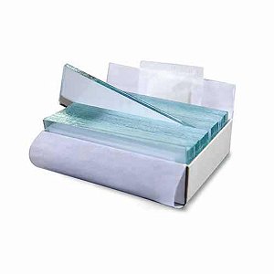 LAMINA P/ MICROSCOPIA 26X76MM PONTA FOSCA LAPIDADA C/ PAPEL - CX/50 - OLEN