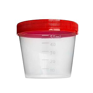 COLETOR 50ML ESTERIL S/ PA TAMPA VERMELHA - PCT/100 - FIRSTLAB