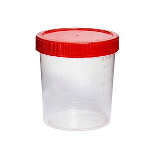 COLETOR 80ML ESTERIL S/PA TAMPA VERMELHA - CX/500 - FIRSTLAB