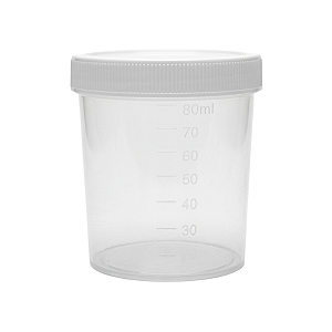 COLETOR 80ML NAO ESTERIL S/ PA TAMPA BRANCA - PCT/100 - FIRSTLAB