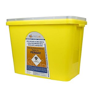COLETOR PERFUROCORTANTE RIGIDO 15L - FIRSTLAB
