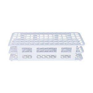 ESTANTE BRANCA PP 90 TUBOS DE ENSAIO 13MM - FIRSTLAB