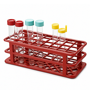 ESTANTE ROSA PP 40 TUBOS DE ENSAIO 21MM - FIRSTLAB