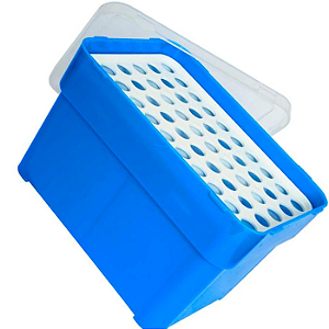 RACK AZUL VAZIO P/ 96 PONTEIRAS EPPENDORF 200µL - FIRSTLAB
