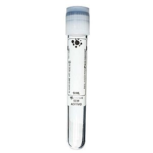 TUBO 9ML BRANCO P/COLETA A VACUO S/ ADITIVO - CX/100 - FIRSTLAB