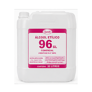 PF ALCOOL ETILICO 96 GL COMERCIAL (HIDRATADO 93,8 INPM) -FR/20L - SYNTH