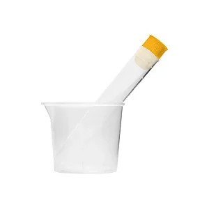 KIT URINA FRASCO + TUBO PP 12ML C/ TAMPA PRESSAO AMARELA ESTERIL - PCT/150 - CRALPLAST