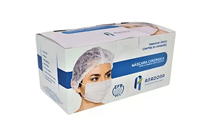 MASCARA DESCARTAVEL C/ ELASTICO TRIPLA BRANCA - CX/50 - ANADONA
