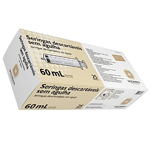 SERINGA 60ML S/AG LUER SLIP ESTERIL -CX/25 - DESCARPACK