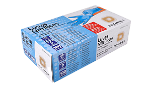 LUVA NITRILICA S/TALCO P AZUL - CX/100 - DESCARPACK