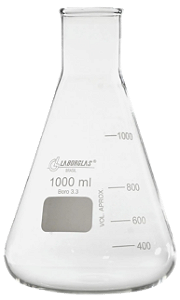 FRASCO ERLENMEYER BOCA ESTREITA 1000ML - LABORGLAS