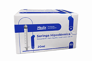 SERINGA 20ML S/ AGULHA LUER LOCK CX/50 - MEDIX