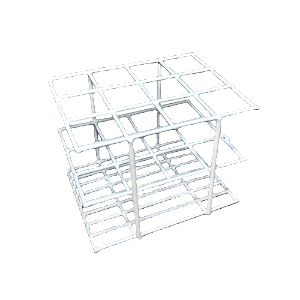 ESTANTE EM ARAME C/PVC P/ 12 TUBOS 16MM - METALIC