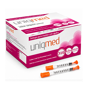 SERINGA INSULINA 0,3ML 6X0,25  15/64 31G C/AG - PCT/10 - UNIQMED