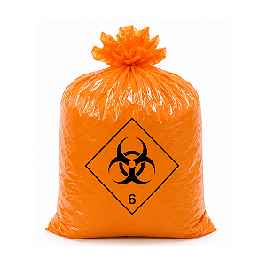 SACO DE LIXO RESIDUO QUIMICO HOSPITALAR 30L LARANJA - PCT/100