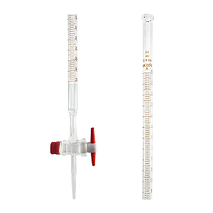 BURETA 50ML GRADUADA VIDRO BORO 3.3 C/ TORNEIRA DE TEFLON