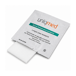 LENÇO DE ASSEPSIA ALCOOL 70% - CX/100 - UNIQMED