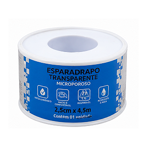 ESPARADRAPO TRANSPARENTE  MICROPERFURADO 2,5CM X 4,5M - CIEX
