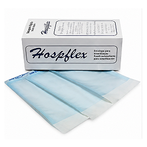 ENVELOPE ESTERILIZAÇAO AUTOSSELANTE 14X29CM - CX/100 - HOSPFLEX
