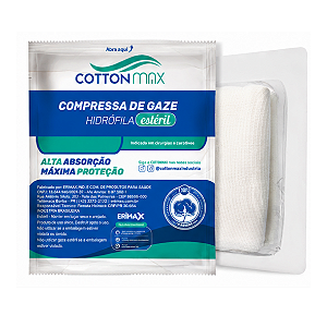 COMPRESSA DE GAZE ESTERIL 13 FIOS 7,5X7,5CM - PCT/10