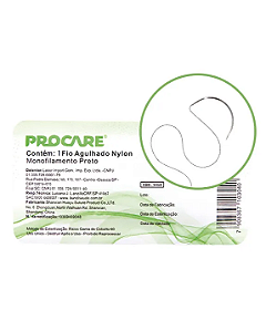 FIO DE SUTURA AGULHADO DE NYLON 6.0 3/8 25MM - CX/24 - PROCARE