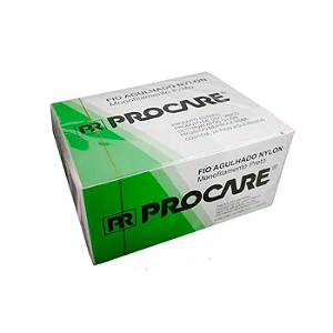 FIO SUTURA NYLON MONOFILAMENTO PRETO USP 6/0 - CX/24 - PROCARE