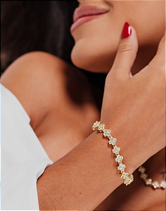 Pulseira Designer Trevo Dourado | Inspiração V. Cleef