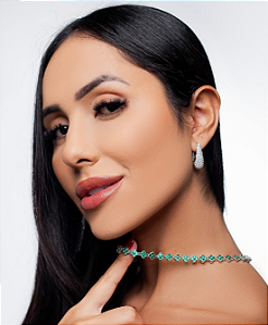 Colar Designer Trevo Prata Verde | Inspiração V. Cleef