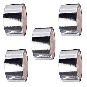 Kit 05 Fitas Metalizada Ar Cond. Manta Térmica 48mm x 40m