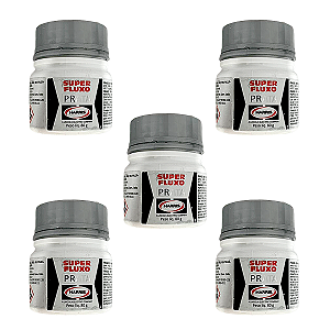 Kit 05 Fluxos Refrig. p/ Solda 80G Super Fluxo prata Harris