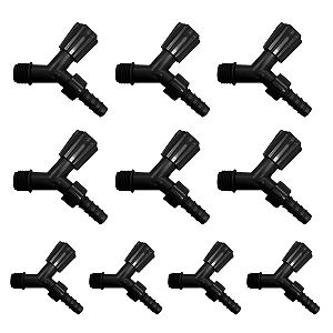 Kit 10 Torneiras Plástic de Jardim Rosca 1/2 Preta